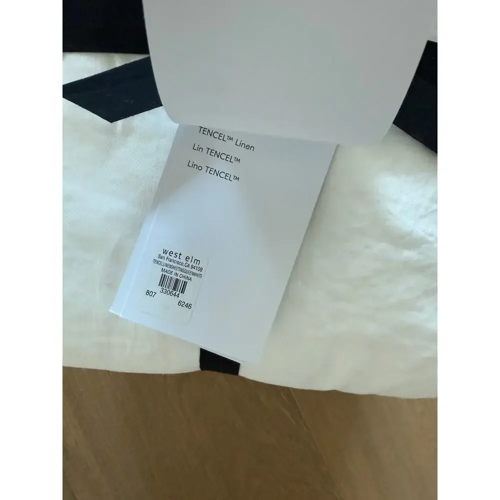 New West Elm Signature Tencel Linen Queen Sheet Set White